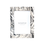 Neue Hand Marbled Wood Picture Frame - B&W & Neutrals (5x7)