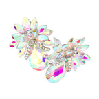 Teardrop Stone Accented Clip on Evening Earrings