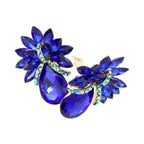 Teardrop Stone Accented Clip on Evening Earrings