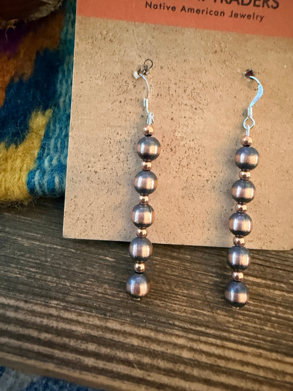 Handcrafted Copper Beaded Dangle Earrings