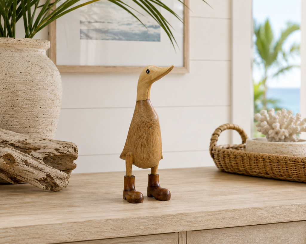 Bali Hand-Carved Bamboo Duck Sculpture