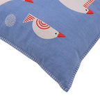 Hand Embroidered Birds Pillow Cover 20" x 20"