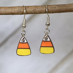 Candy Corn Wooden Earrings | Halloween Sweet Treat Jewelry