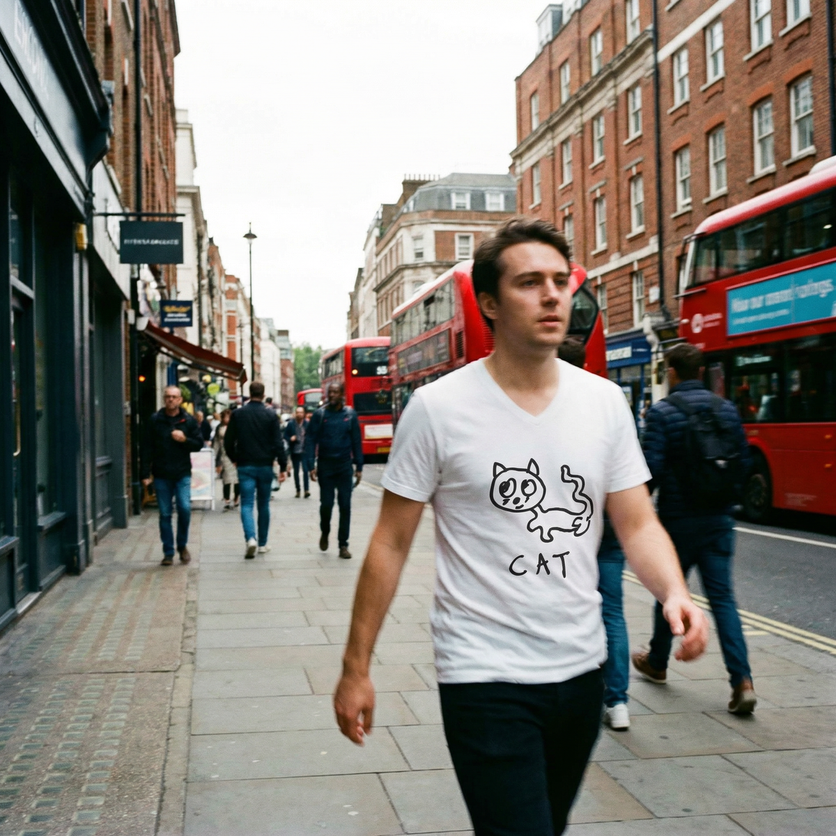 Cat - V-neck Tee