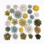 Ceramic Flower Wall Art Succulent Blue 12: Succulent Light Blue