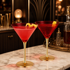 Deco Martini Cocktail Glassware, Set of 2