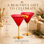 Deco Martini Cocktail Glassware, Set of 2