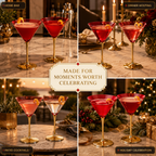 Deco Martini Cocktail Glassware, Set of 2