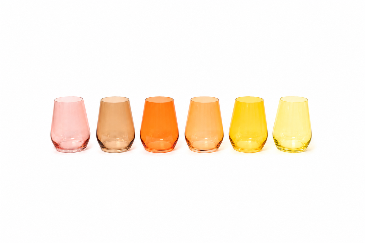 Golden Hour Collection - Ombre Set of 6 Colored Wine Glass
