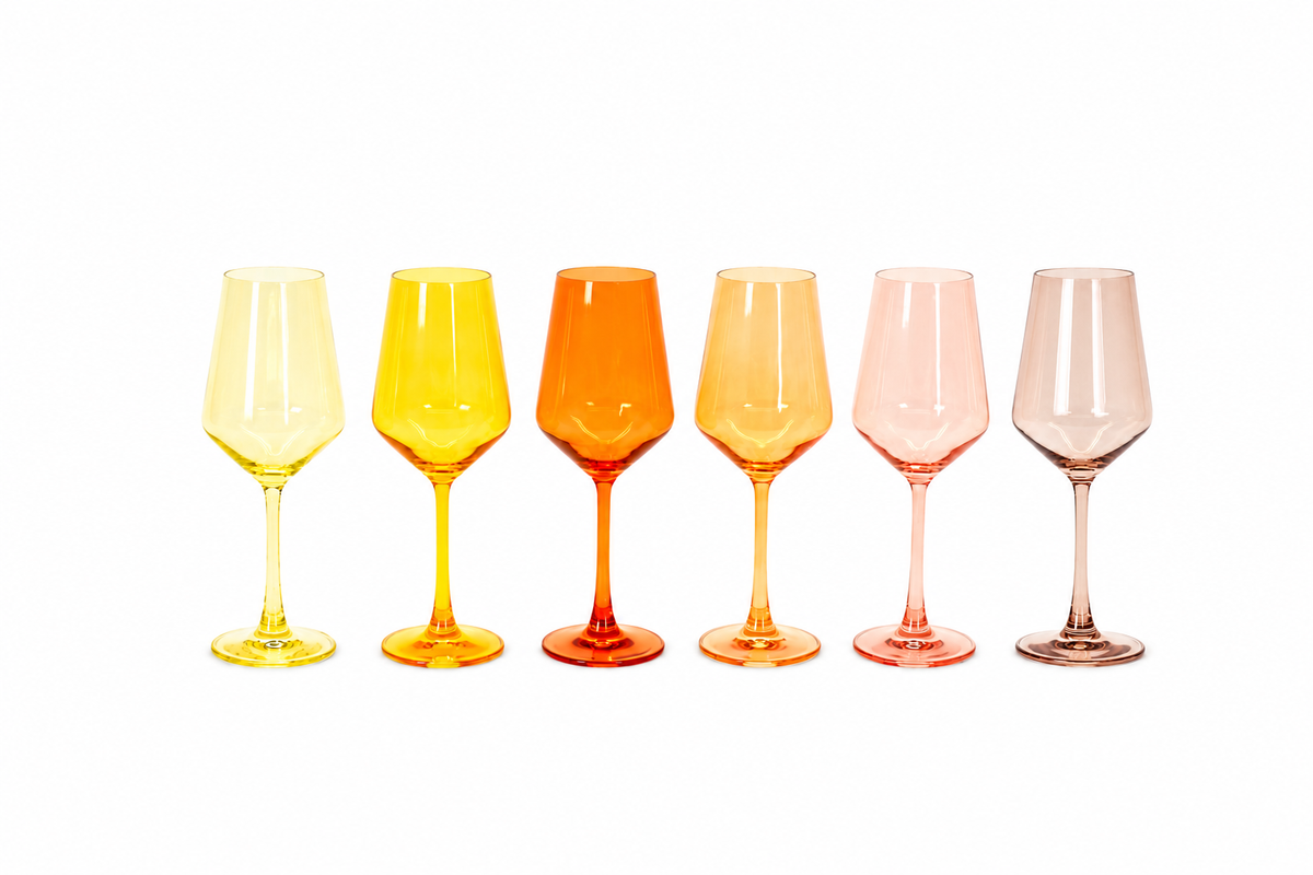 Golden Hour Collection -  Stemless Ombre Set of 6 Colored Wine Glass