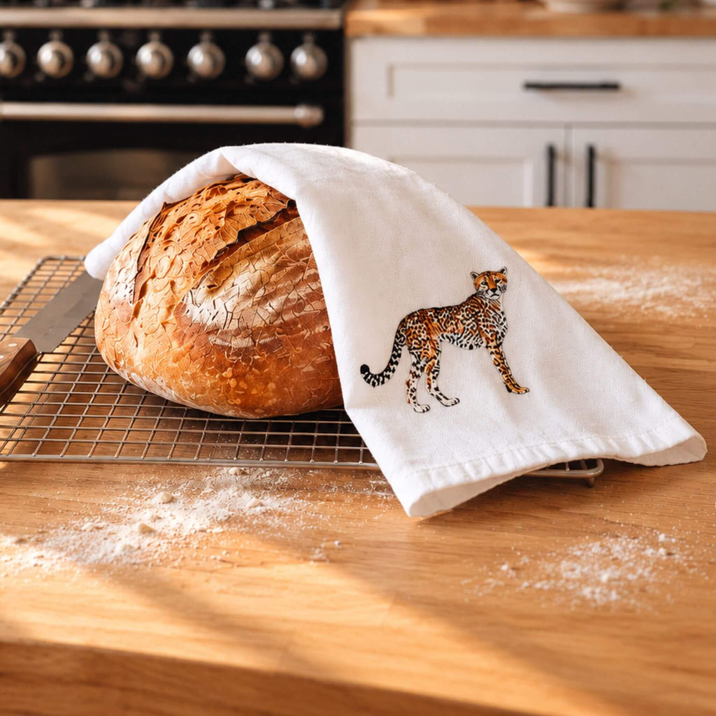 African Wildlife Cotton Tea Towels - Handmade Kitchen Gift