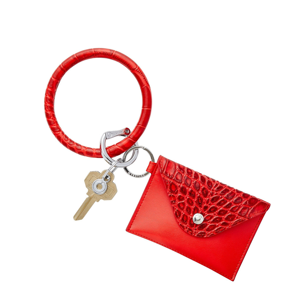 Keychain Wallet — Red Leather Envelope Wallet