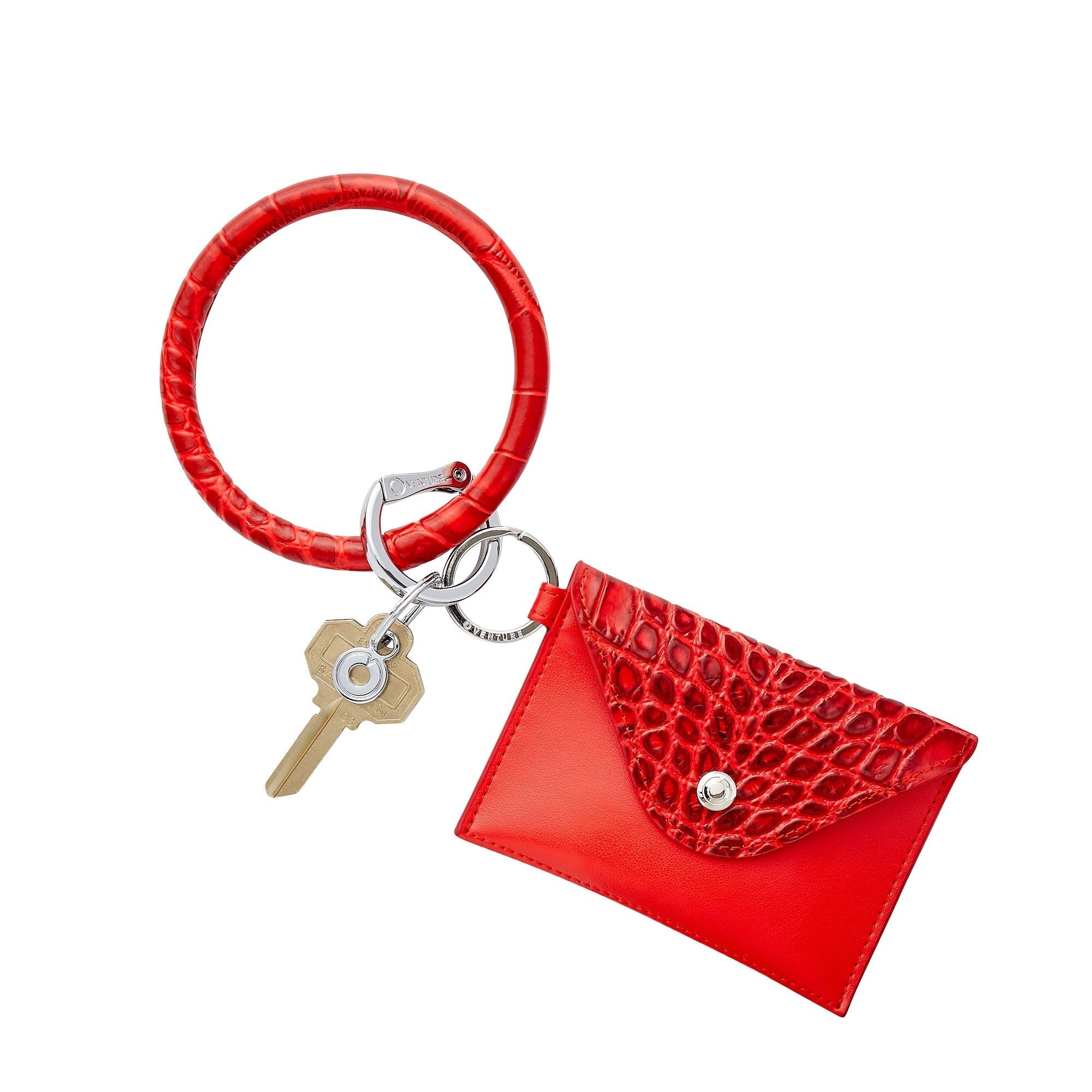 Keychain Wallet — Red Leather Envelope Wallet