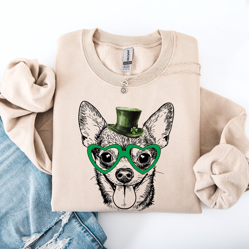 Chihuahua, Adorable Dog, St Patrick's Day, Lucky, Irish Sweatshirt