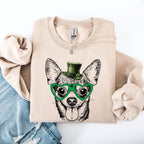 Chihuahua, Adorable Dog, St Patrick's Day, Lucky, Irish Sweatshirt