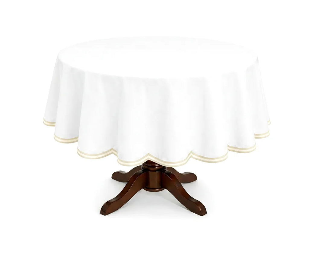 White Round Tablecloth