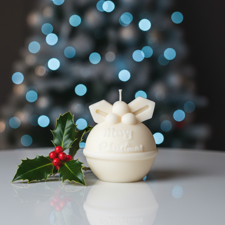 Round Bell Christmas Candle | Holiday Decor