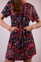 Claudia Floral Short Sleeve Dress by Molly Bracken