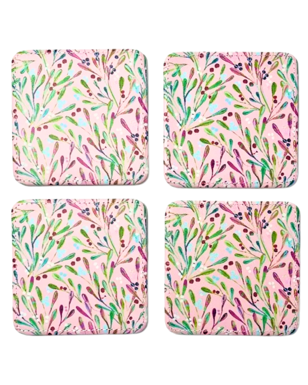 Spruce & Berries Coasters, Set of 4