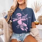 Comfort Colors Halftone Cupid V-Day Tee – Pixel Art Valentine T-shirt