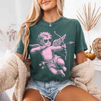 Comfort Colors Halftone Cupid V-Day Tee – Pixel Art Valentine T-shirt