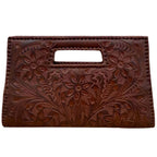 The Caroline| Hand-Tooled Leather Clutch & Crossbody