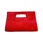 The Caroline| Hand-Tooled Leather Clutch & Crossbody