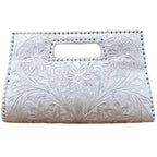 The Caroline| Hand-Tooled Leather Clutch & Crossbody