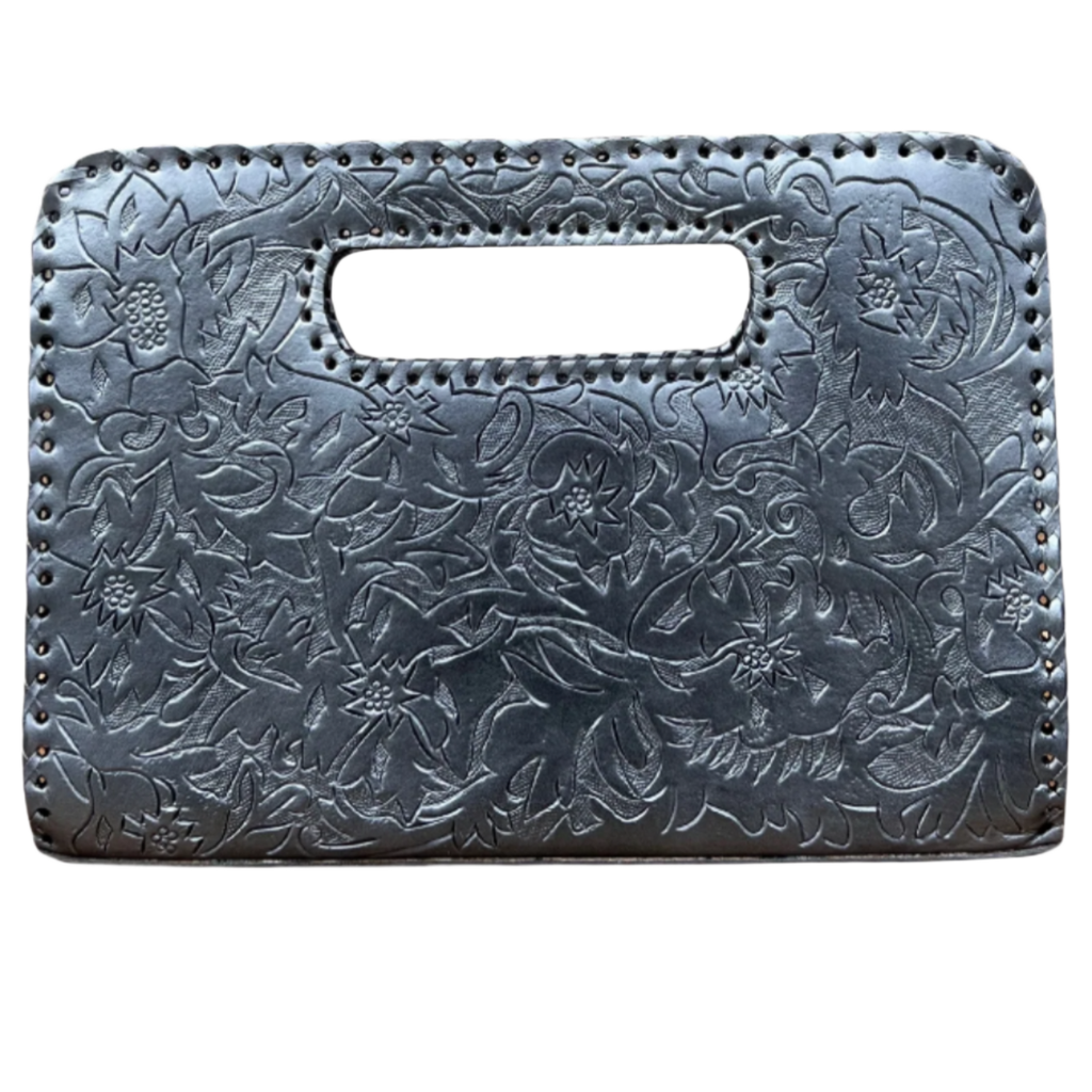 The Claire| Hand-Tooled Leather Statement Clutch