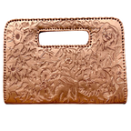The Claire| Hand-Tooled Leather Statement Clutch