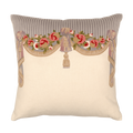 Hand Embroidered Silk Pillow Cover 20" x 20"