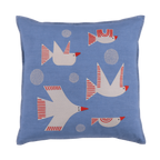 Hand Embroidered Birds Pillow Cover 20" x 20"