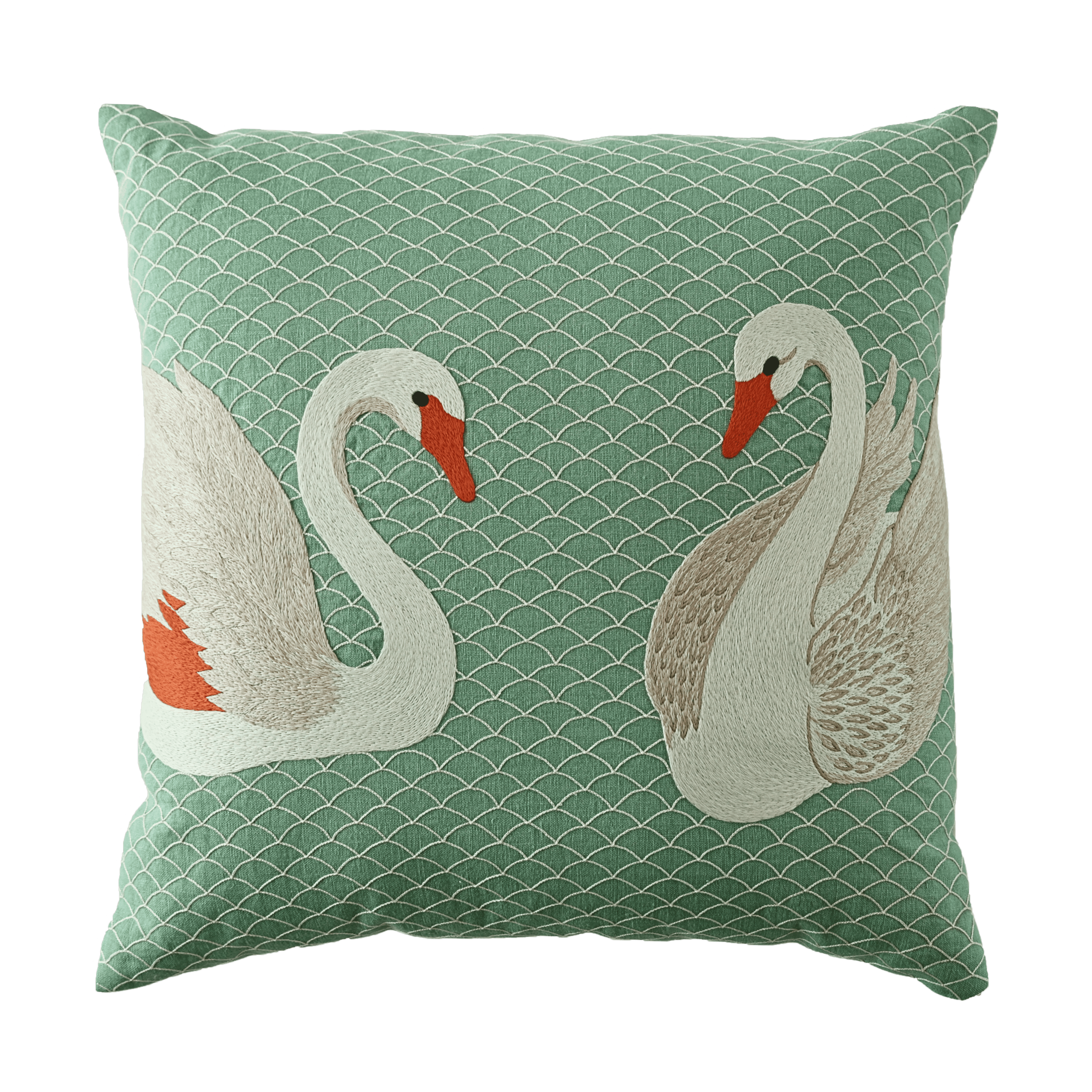 Hand Embroidered Birds Pillow Cover 20" x 20"