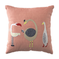 Hand Embroidered Birds Pillow Cover 20" x 20"