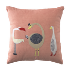 Hand Embroidered Birds Pillow Cover 20" x 20"