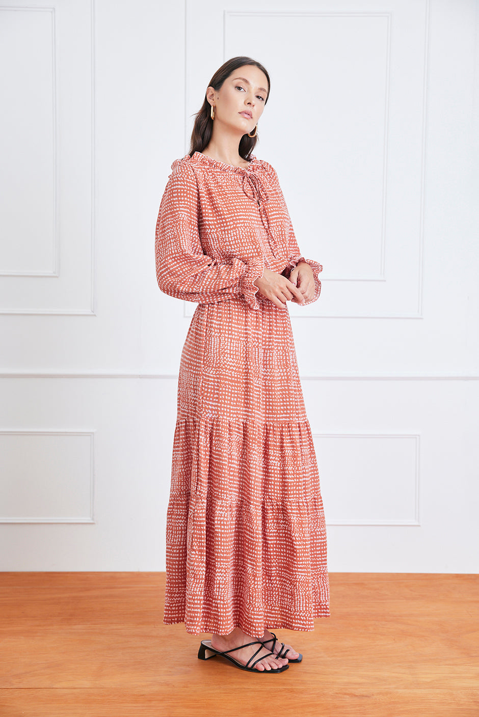 Esme Dress in Saffron Dot