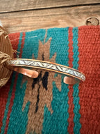 Handcrafted Copper & Sterling Silver Cuff Bracelet by Wylie Secatero