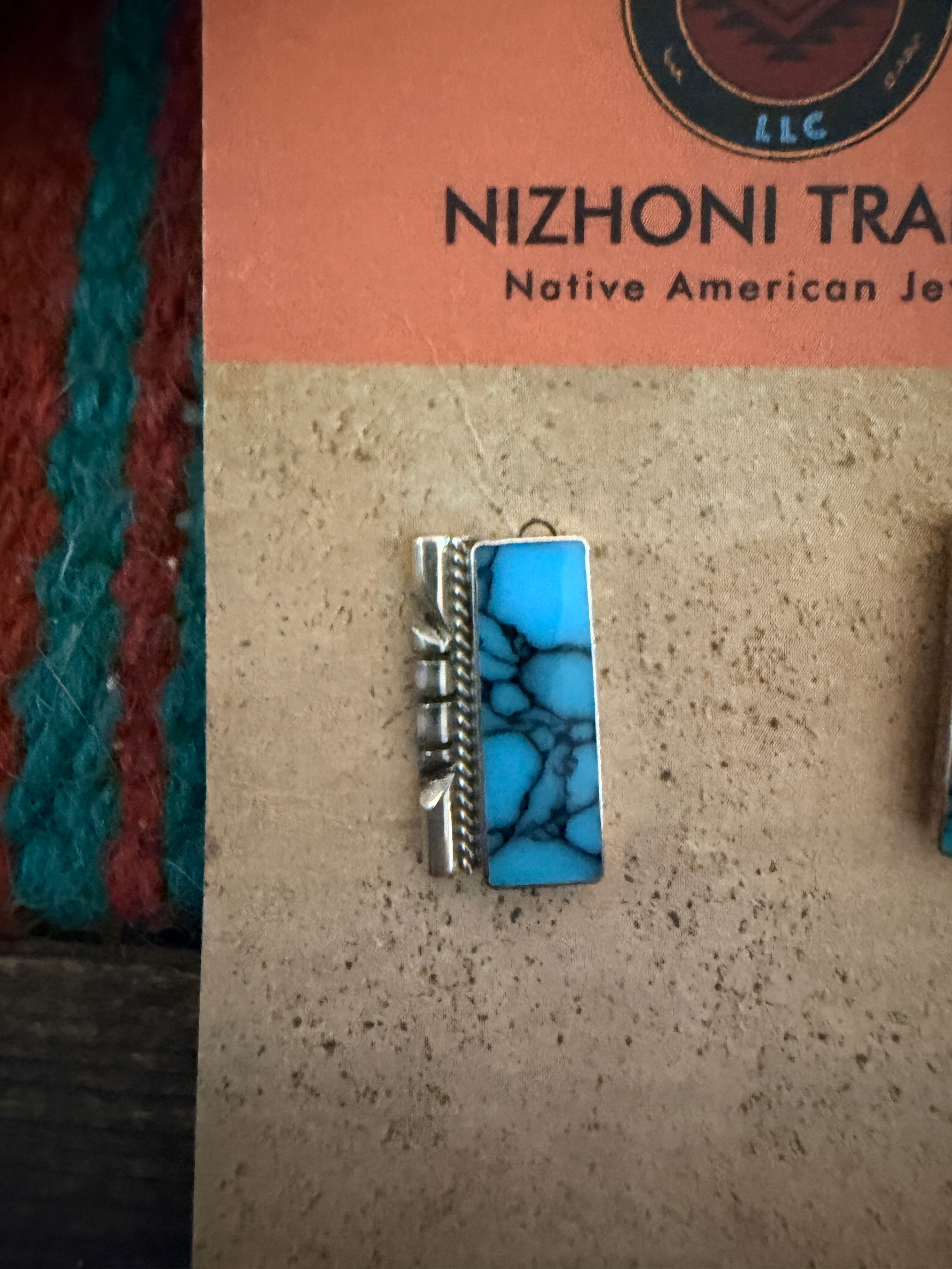 Handcrafted Old Pawn Sterling Silver & Turquoise Post Earrings