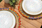 Daisy Raffia Placemat, Colorful Woven tabletop
