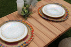 Daisy Raffia Placemat, Colorful Woven tabletop