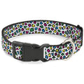 Plastic Clip Collar - Leopard White/Multi Color
