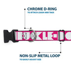 Plastic Clip Collar - BUCKLE-DOWN Shapes Hot Pink/White