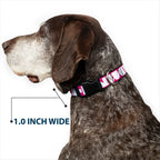 Plastic Clip Collar - BUCKLE-DOWN Shapes Hot Pink/White