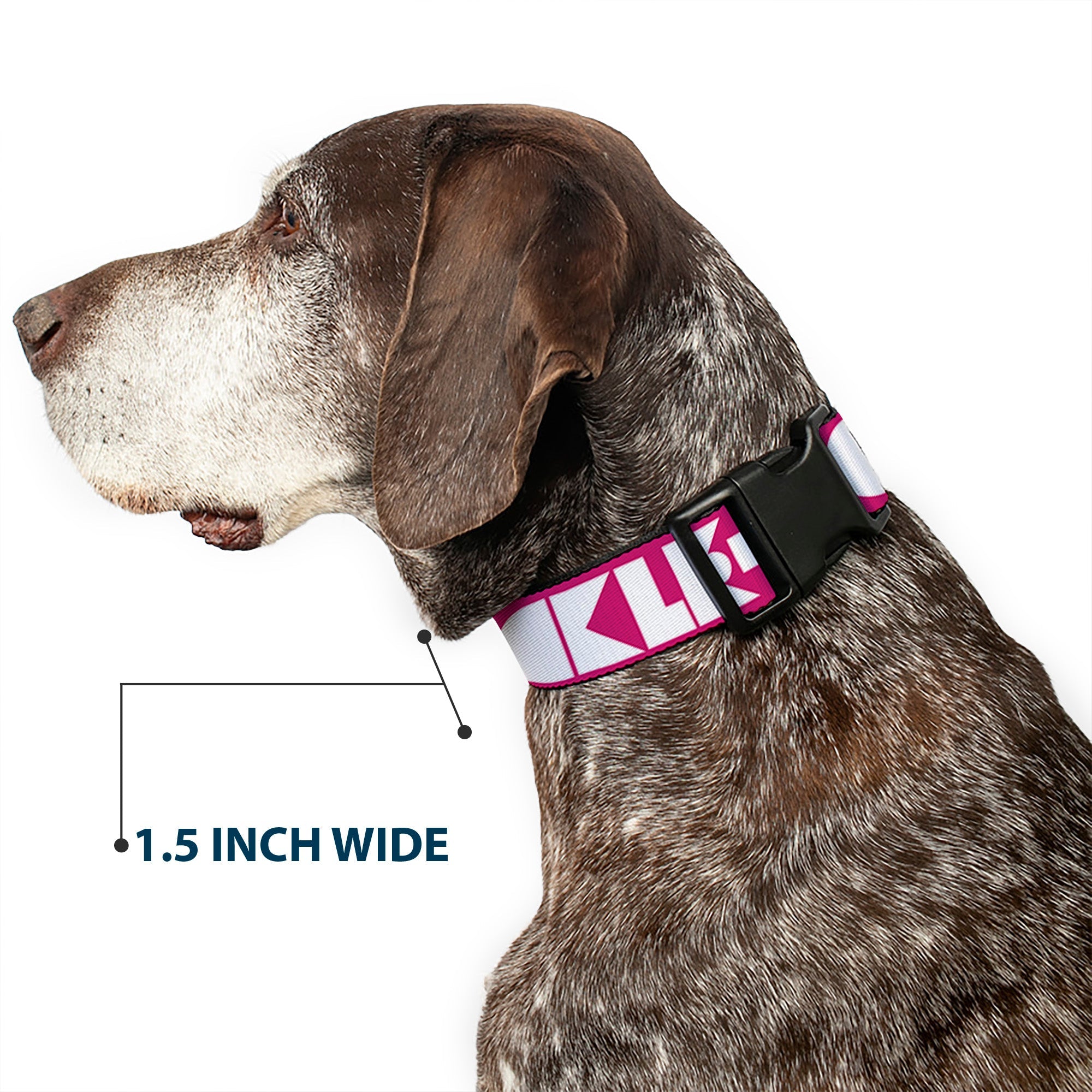 Plastic Clip Collar - BUCKLE-DOWN Shapes Hot Pink/White