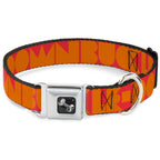 Dog Bone Seatbelt Buckle Collar - BUCKLE-DOWN Shapes Red/Orange