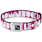 Dog Bone Seatbelt Buckle Collar - BUCKLE-DOWN Shapes Hot Pink/White