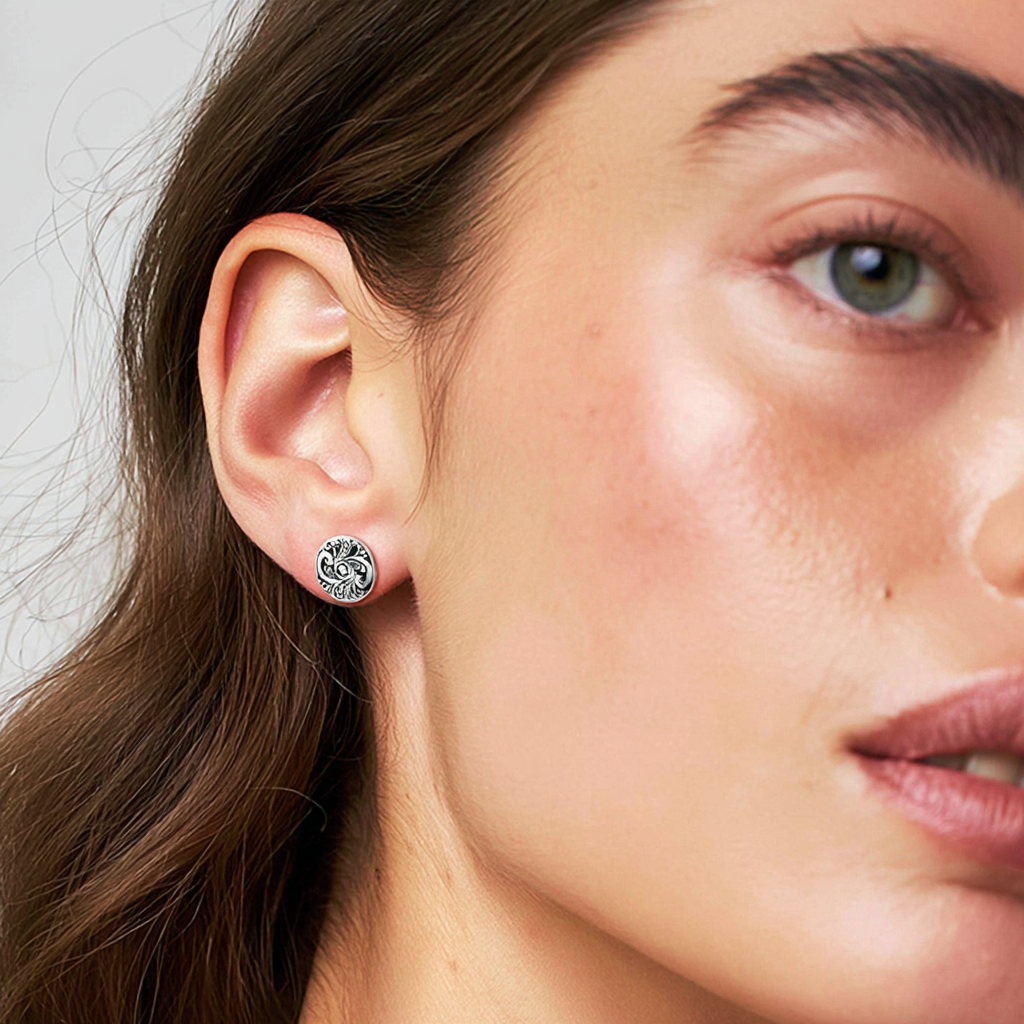 Sterling Silver Artisan Stud Earrings