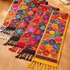 Embroidered Floral Multicolor Table Runner – Fair Trade Guatemalan Textile