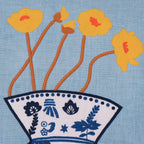 Hand Embroidered Still Life Pillow Cover 20" x 20"