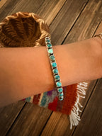Handcrafted Sterling Silver & Turquoise Cuff Bracelet by Sheila Tso